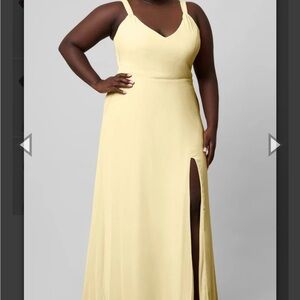 Butter Yellow Chiffon Bridesmaid Dress